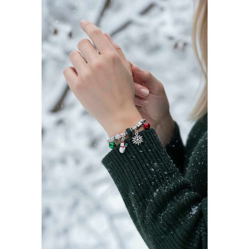 Mint Christmas Charm Bracelet